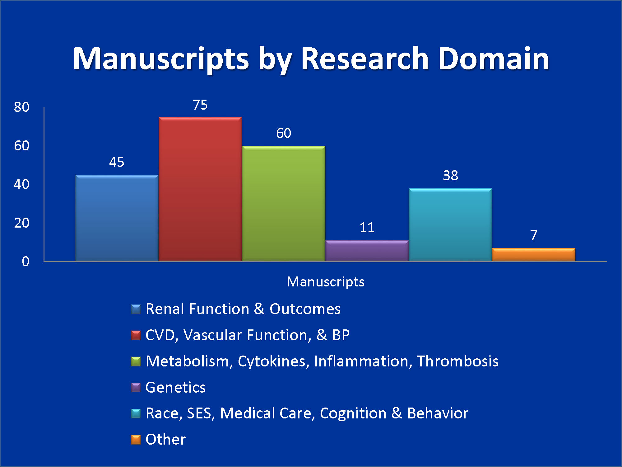 bar graph of publications by research domain